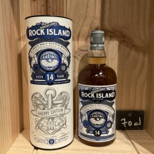 Whisky Blend<br>Tourbé<br>ROCK ISLAND<br>14ans<br>70cl / 84€
